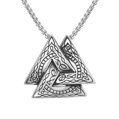 Accessories Personalized Vintage Viking Triangle Men'S Titanium Steel Pendant Necklace
