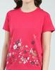 MONTE CARLO Women's Regular Fit Self Designed Half Sleeve Round Neck Top