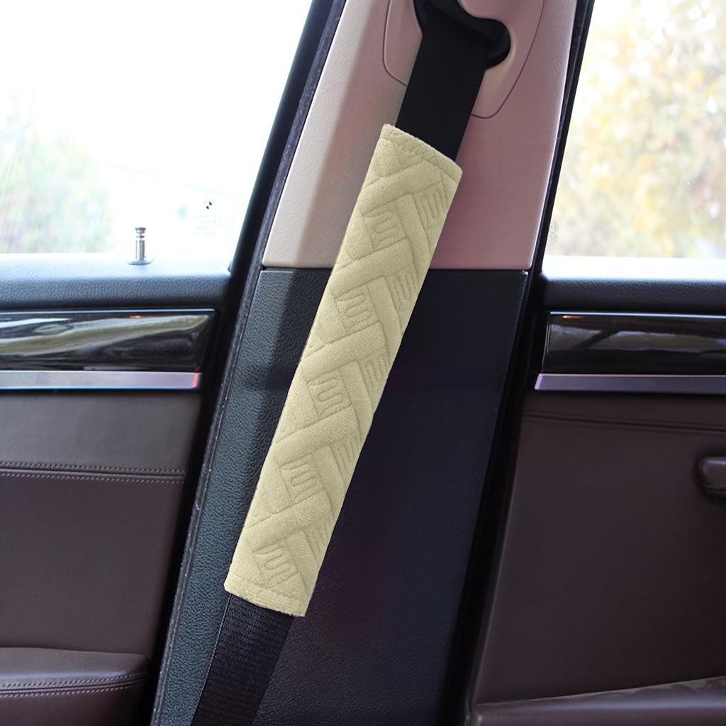 2pcs Travel Accessories Plush Car Seat Belt Shoulder Cover with Embroidery