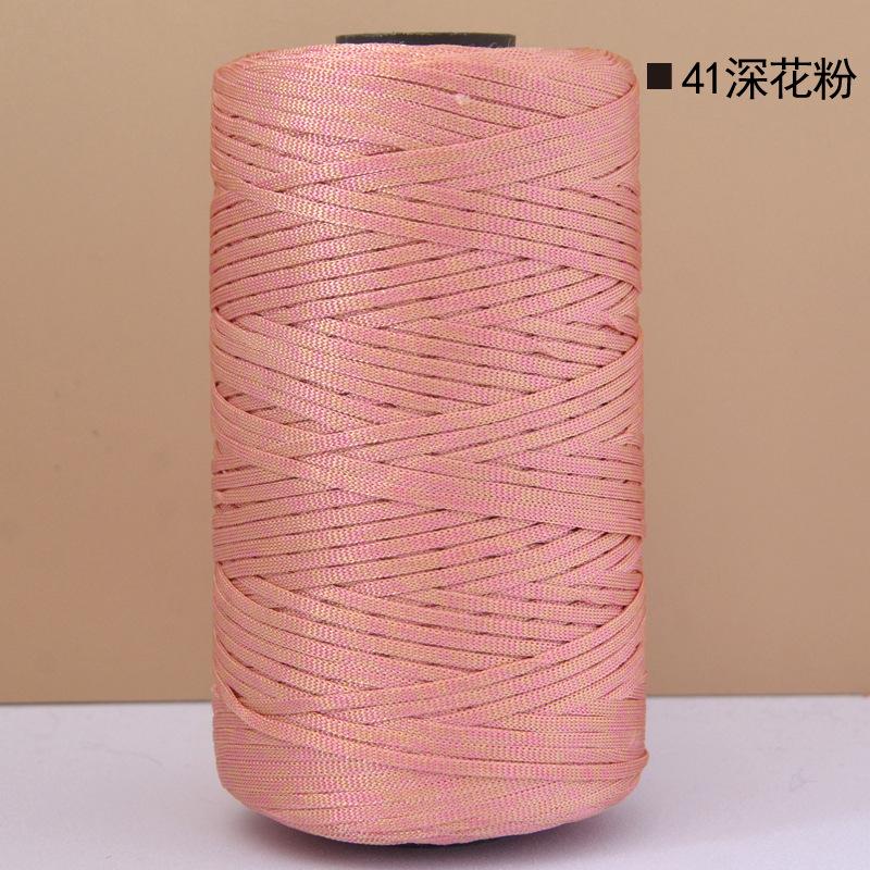 Mercerized Cotton Linen Light Body Ice Silk Flat Belt Wool Hand-Woven Crocheted Diy Hook Bag Hat Seat Cushion Hollow Thread