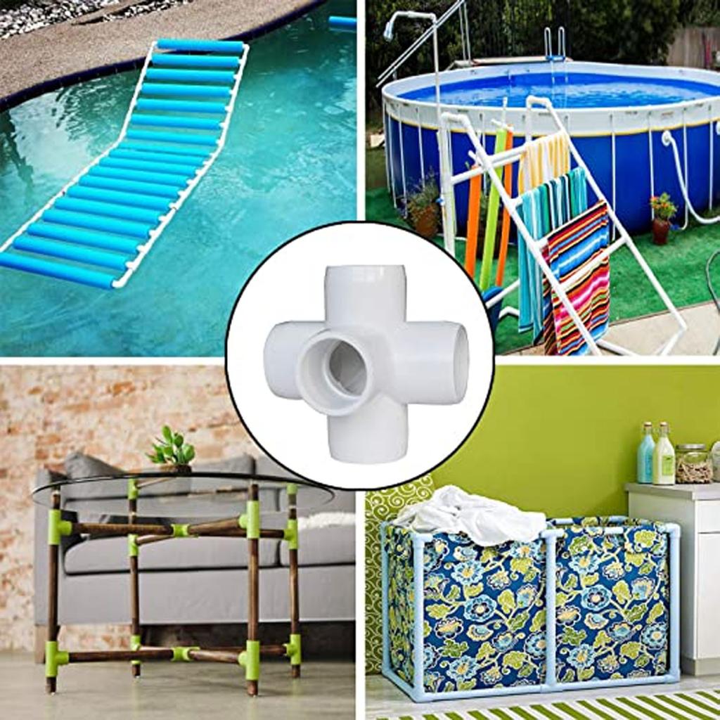 10 Pcs PVC Pipe Fitting 20mm 5 Way Right Angle 3 Dimensional Elbow Pipe Connector for Furniture