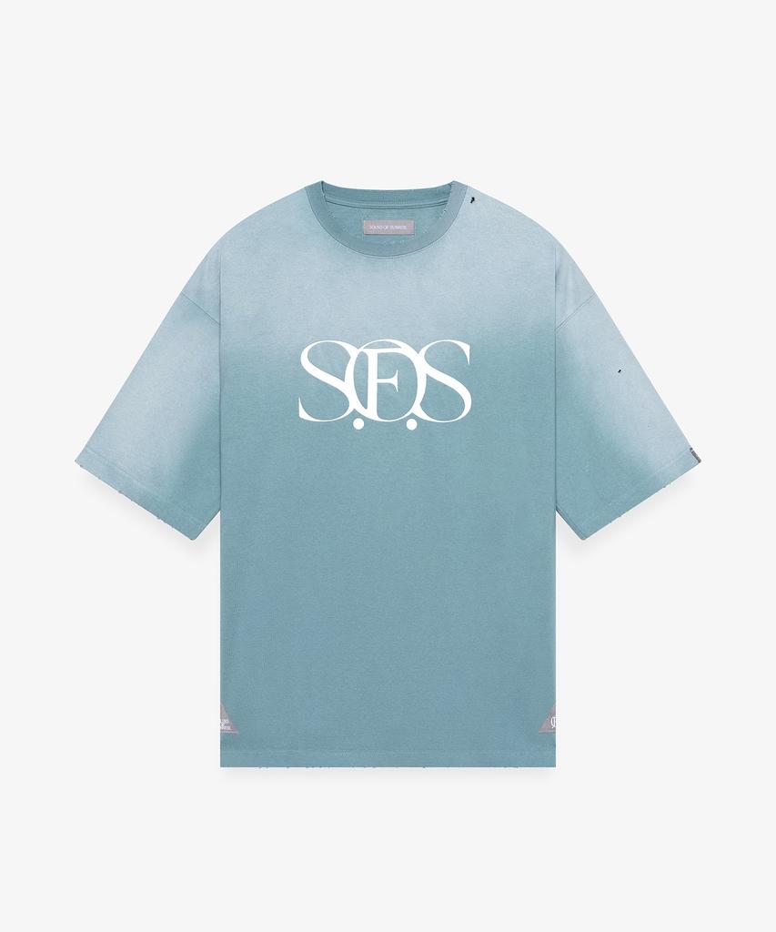 Saundeuobeuseonlaijeu Sun Faded Like T-Shirt Light Blue