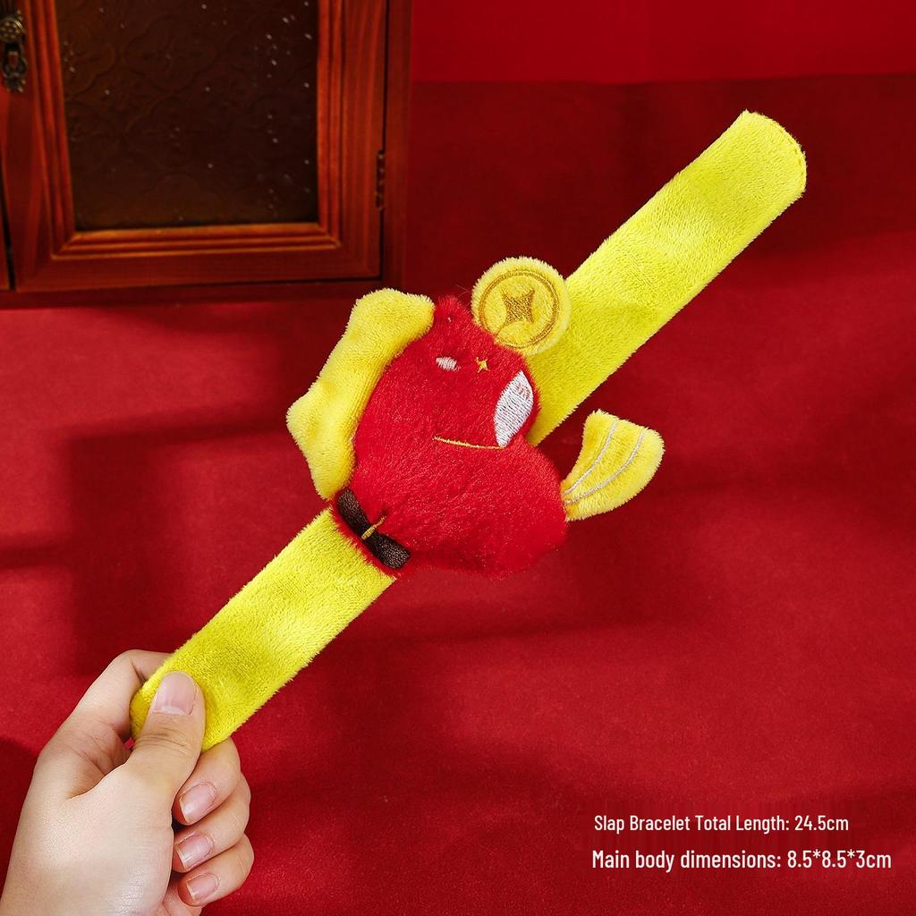 Christmas Cartoon Plush Snap Bracelet Doll - Stuffed Toy Wristband for Children's Christmas Eve Gift