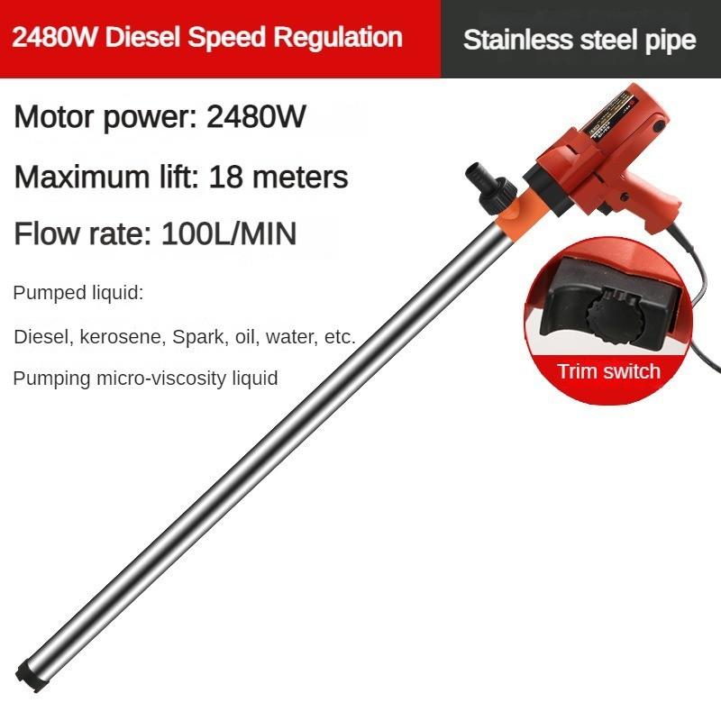 1480W/1980W/2480W/2880W Corrosion-resistant Chemical Liquid Pump Explosion-proof Refueling Pump Portable High Power Electric Oil Pump