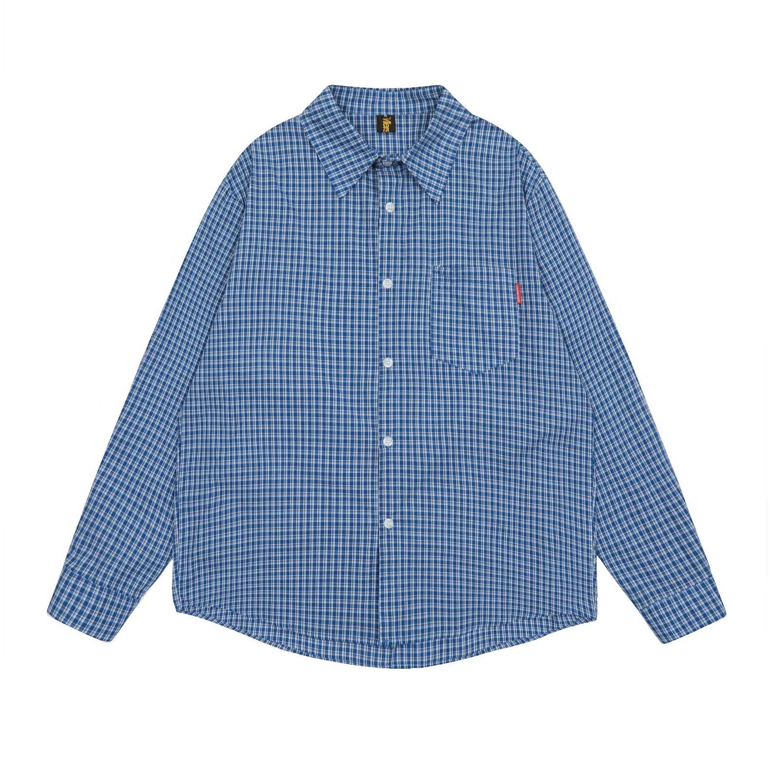 

Рубашка с длинным рукавом с буквенным принтом 2024 года в японском стиле в стиле Гонконга, свободная рубашка для мальчиков, летнее модное универсальное повседневное пальто 2XL синий