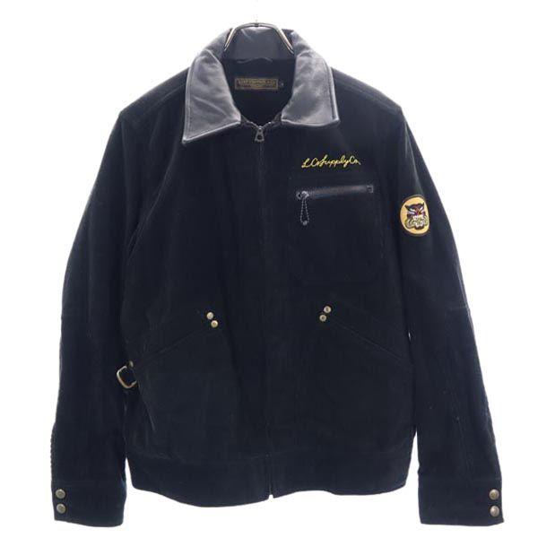 LOST CONTROL Corduroy Jacket 2 Black Leather Collar Men's Used