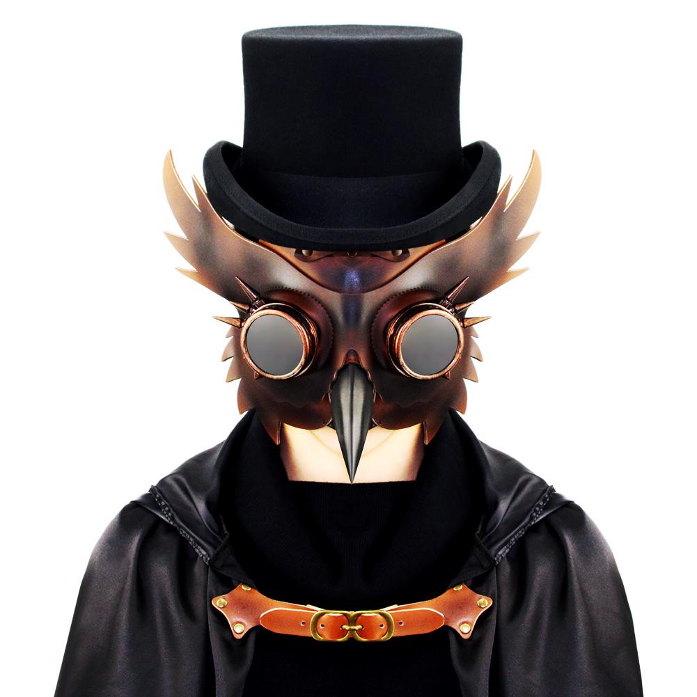 Halloween Steampunk Plague Doctor Black Masquerade Mask for Women