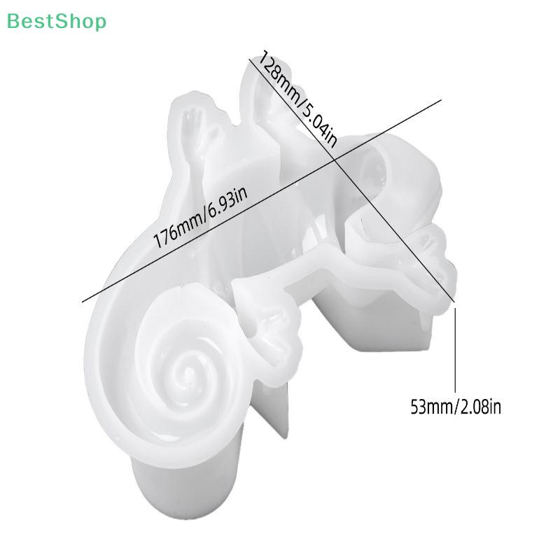 DIY Crystal Epoxy Resin Chameleon Lizard Reptile Ornament 3D Mirror-Finish Silicone Mold