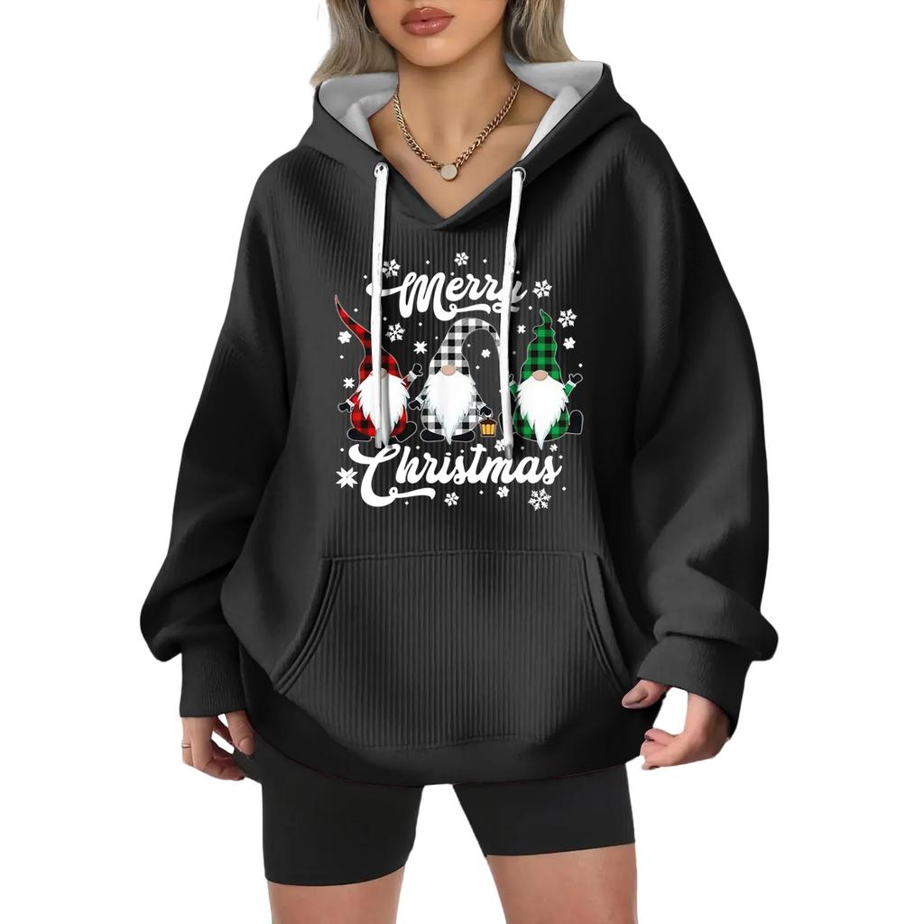 Women's Fashion Casual Christmas Angel Print Pullover Long-Sleeve Sweatshirt