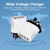 Universal Travel Charger with 4 USB Ports, 5V/2.4A Fast Charge, Compatible with AU/EU/UK/US
