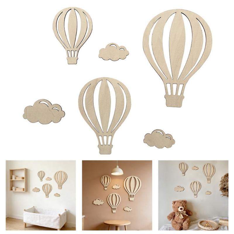 Nursery Wall Art Hot Air Balloon Cloud Wall Decors Nursery Decors for Baby Toddler Bedroom Playroom Classroom Decoration