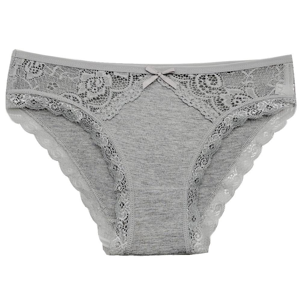 Slip da Donna in Cotone a Vita Bassa con Bordi in Pizzo