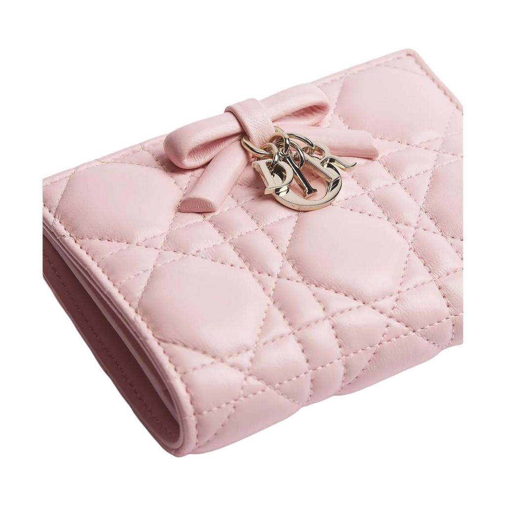 DIOR Lady DiorDahlia Sheepskin Wallet Women's Light Soft Pink S2605OUQA-M19N