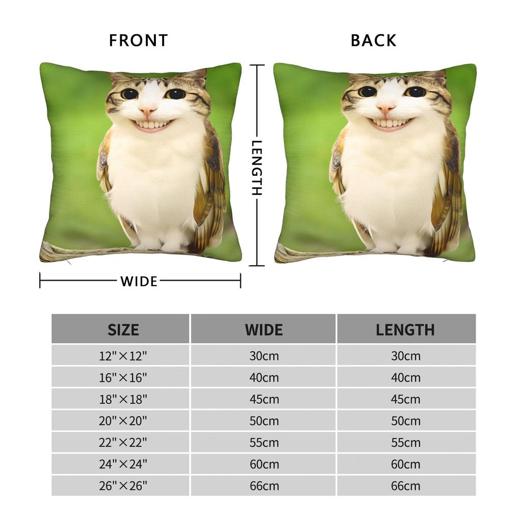 Funny Smiling Meowl Cat (2) Pillow Case Morden Pillow Cover Design Pillowcases For Sofa Bedroom Home Decor
