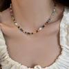 Gold Plated Titanium Steel Freshwater Pearl Choker Necklace for Women