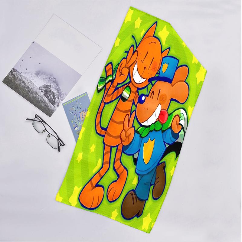 Dog Man Fashion Beach Towel: Ideal for Summer Adventures Soft, absorbent and quick drying suitable for swimming and bathing