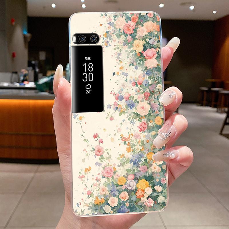 Phone Case For Meizu Pro 7 Case For Meizu Pro 7 Plus Capa Coque Flower Butterfly Thin Covers Transparent Soft Silicone TPU Cover