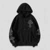 Felpa con cappuccio e zip alla moda con stampa strass 3D Design Oversize Streetwear Uomo Donna Autunno 2025