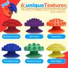 6Pcs/Set Silicone Textured Mushroom Sensory Toy with Suction Cup Anxiety Stress Relief Sensory Stone Mini Textured Worry Stone Fidget Toy