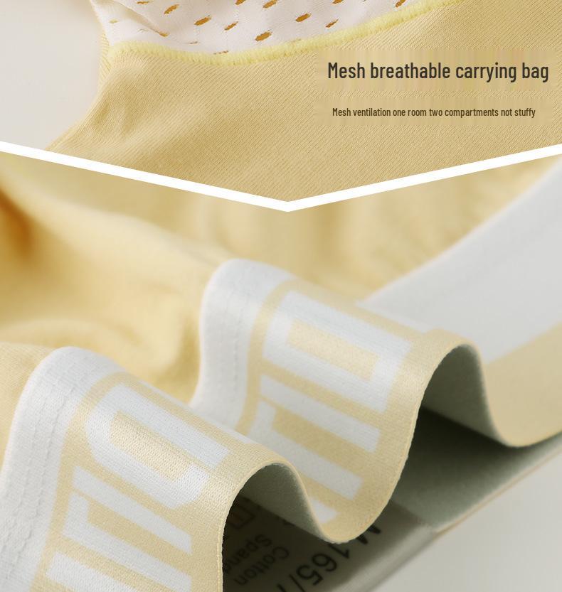Men's Cotton Mid-Waist Breathable Briefs with Gun Egg Separation, Available in All Seasons.