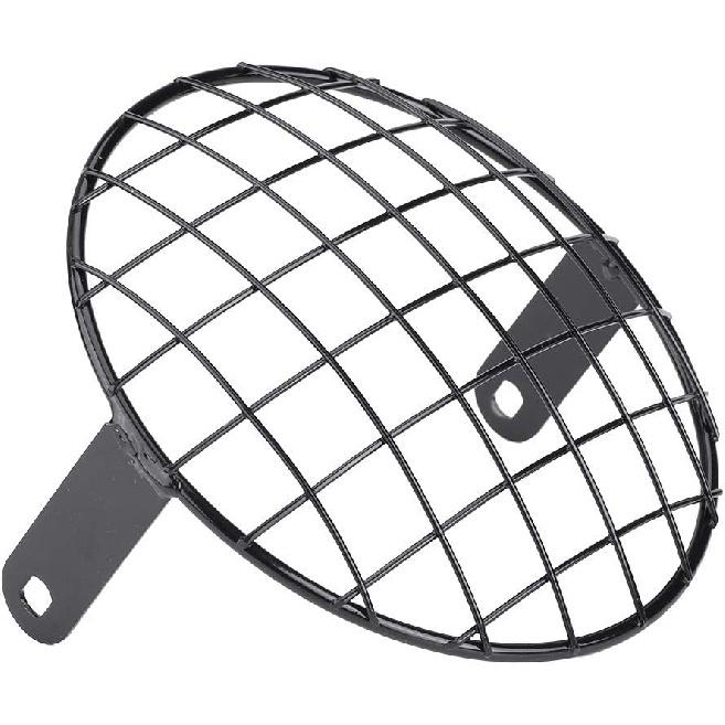 Acouto 8" Headlight Grille Motorcycle 8 Inch Headlight Mesh Grill Cover Side Mount Universal Lamp Mask Protector for Cafe Racer Motorcycle Headlight