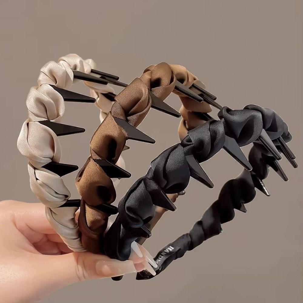 Verstellbarer umwickelter Haarreif Wellenmuster Rutschfestes Stirnband Damen Satin-Haarband Tägliches Tragen