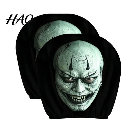 Gift for Car Enthusiasts 2Pcs Halloween Headrest Pillowcase, Universal Fit Pillow Cover, Soft Auto Interior Decoration Spooky Pillowcase Automotive