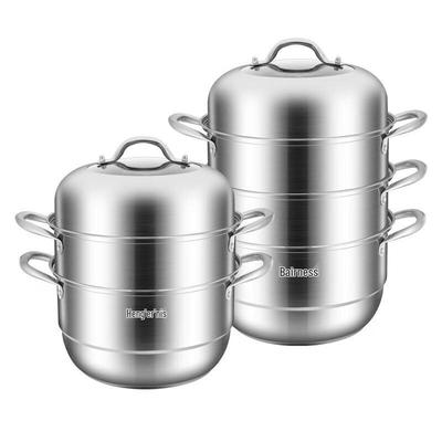 BENS-FIEBOD 28cm 3-Layer Stainless Steel Steamer