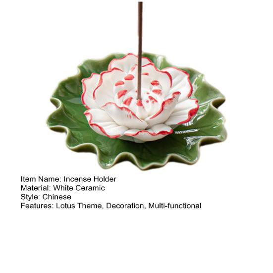 Keramik Lotus Räucherstäbchenhalter Dekoratives Seerosenblütenblatt Basis Räuchergefäß Yoga Meditation Tempel Home Office Ornament