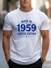 Unisex Crew Neck Tee 1959 Vintage Limited Text Print Short Sleeve Oversized Male Daily Casual Soft Breathable Simple Basic Wear Top