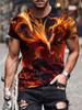 New Summer Daily Casual Men's Tops Street Fashion Dragon And Skull Printed Men's T-shirt Outdoor Sports Light  Mens Tee