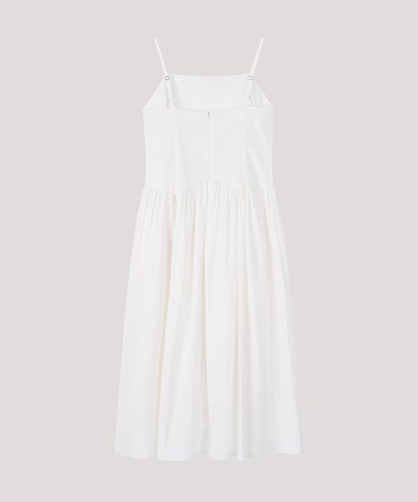 Deolil Shirring Long Dress_Ivory