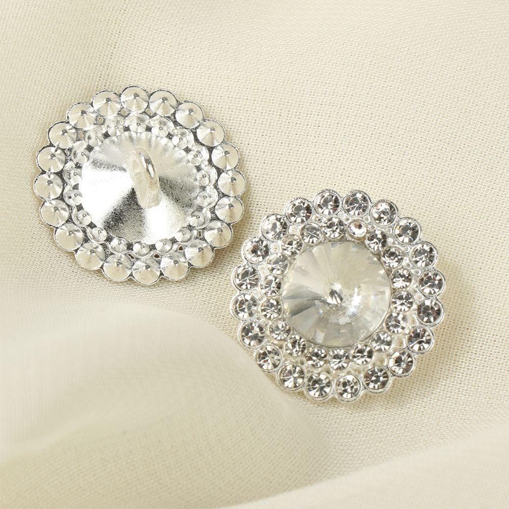 10Pcs/Set Metal Rhinestone Buttons DIY Durable Shirt Buttons Sewing Button Craft Decoration Needlework Scrapbook Accessories