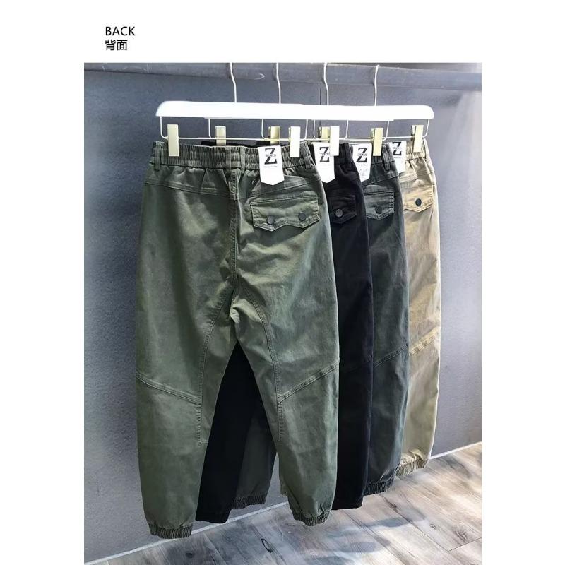 

Pants for work, summer men s elastic loose pants, wear-resistant and dirt-resistant construction site labor insurance overalls tide M зелёный