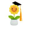 Hand-Knitted Wool Sunflower Bouquet: Perfect Graduation or Teacher's Day Gift