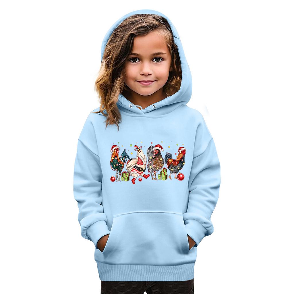 Sweatshirts For Teen Girls Hoodies Long Sleeve Drawstring Pullover Cute Oversized Hoodie Christmas Day