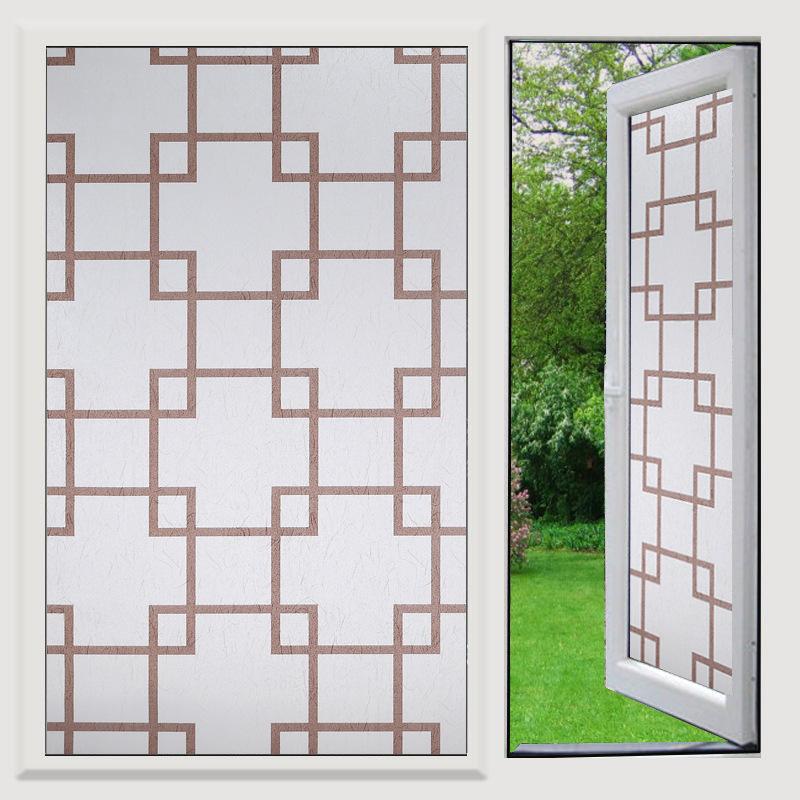 Frosted Window Film Slavic Privacy Decor, Self-Adhesive Bathroom Glass Cover, UV Blocking Frosted Sticker for Home