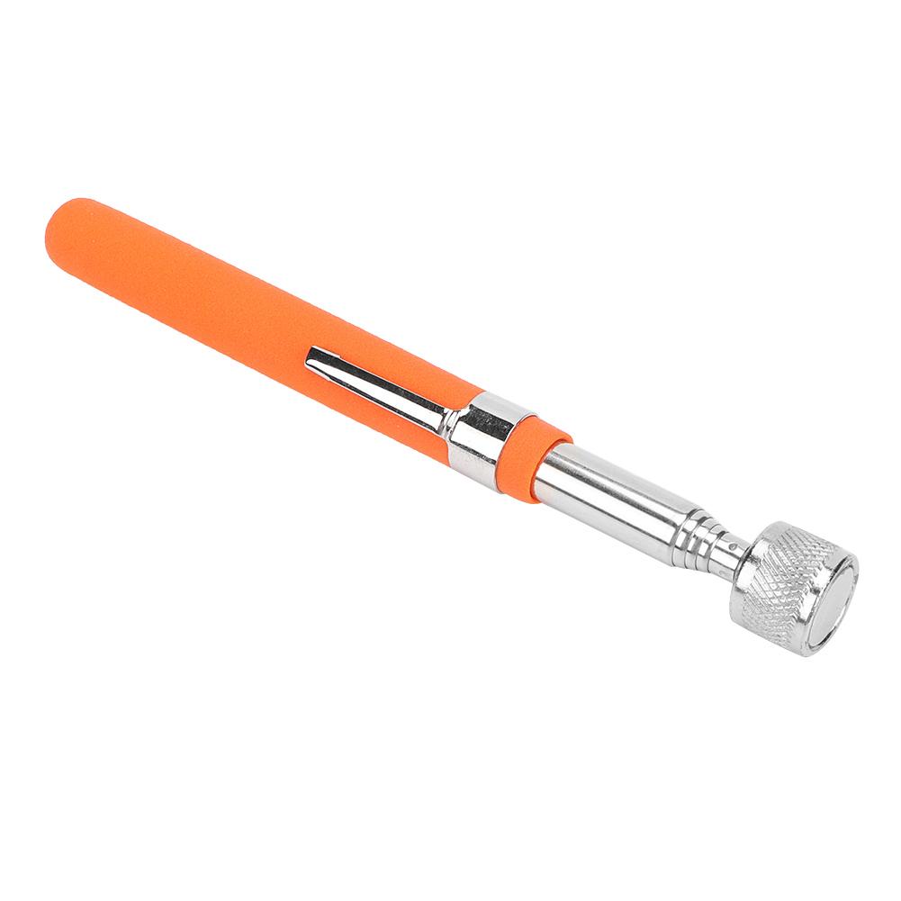 Non slip Magnetic Telescopic Retractable Pickup Stick Pick up Tool with LED Light Orange