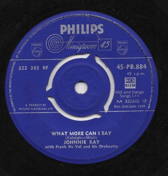 

7inch Record JOHNNIE RAY Youre The One Who Knows What Mor 45PB884 Philips UK Pop Used