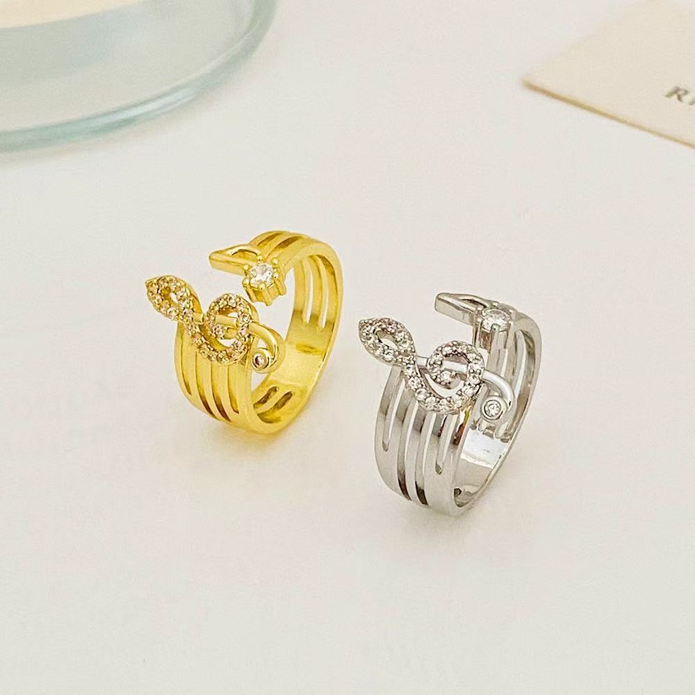 Musical Note Ring for Women, Fashionable Trend, High-end Atmosphere, Versatile Ring for Gift Selection, New for 2026