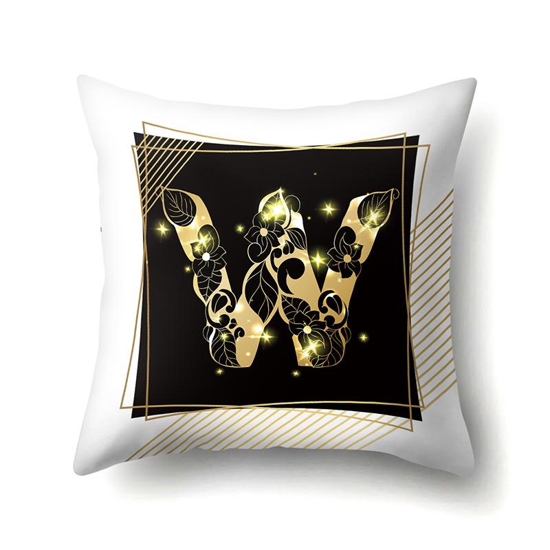 Polyester Pillowcase 26 English Letters Sofa Pillow Bedside Cushion Car Lumbar Cushion Office