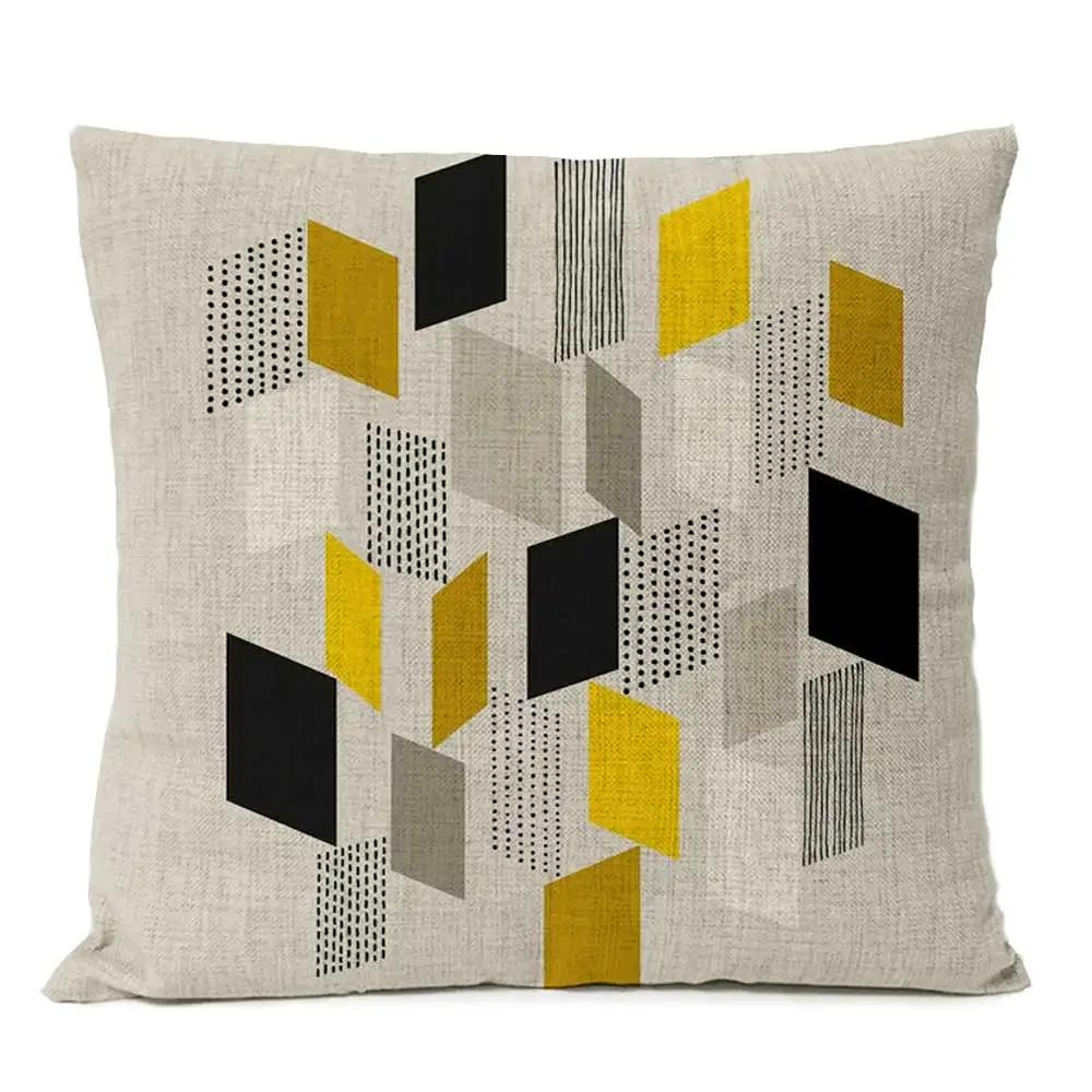 Home Decorative Throw Pillow Rustic Geometric Floral Pillow Cover Multicolor Flower Pillow Case Sofa Cushions 4545cm