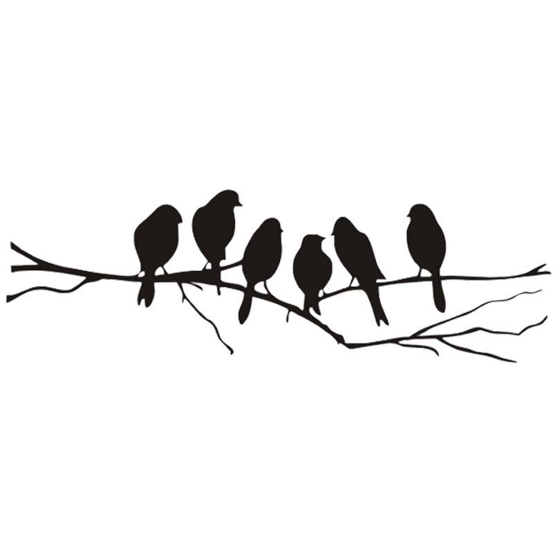 

20x6.4см Світловідбиваюча Мила Пташка Наклейка для Прикраси Подряпин на Автомобілі чорний