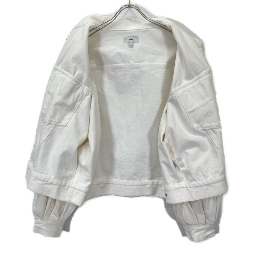 HYKE 241-17436 White BALLOON SLEEVE TWILL JACKET Jacket 1 whiteUsed