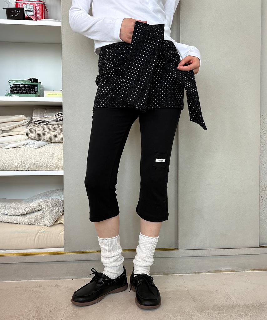 RONRON Dot Wrap Capri Pants Black