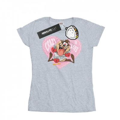 Womens/Ladies Taz ValentineÂ´s Day Crazy In Love Cotton T-Shirt