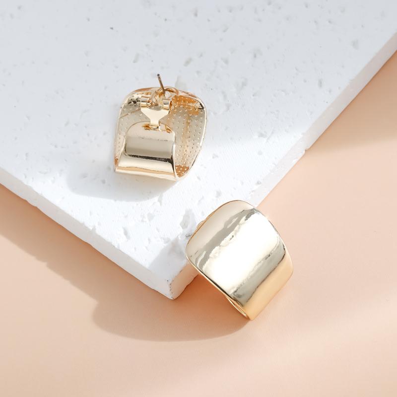 Personality Metal Square Geometric Stud Earring Set for Women Ins Daily Commuting Accessories Design Sense Jewelry Gift