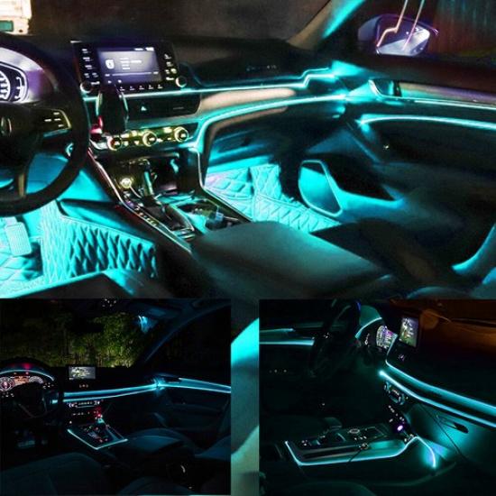 Transparent Green LED Car Decor Atmosphere Wire Strip Light Lamp Accessories