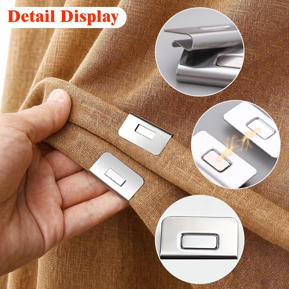 Strong Magnetic Curtain Tiebacks, No-Drill Blackout Clips – Keep Drapes Closed & Reduce Glare