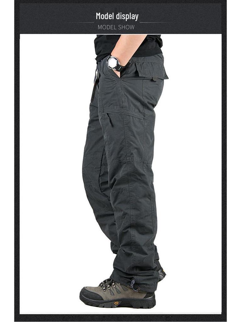 Men's Plus Velvet Thick Warm Cotton Casual Pants, Large Size - Autumn & Winter